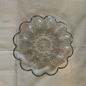 Vintage Cut Glass Egg Plate